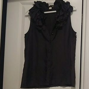 J Crew Silk RuffleTop